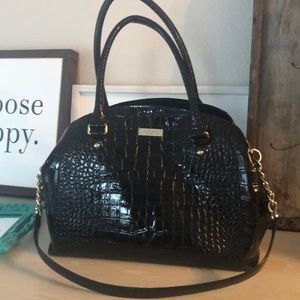 Black Patent Alligator Style Kate Spade Bag